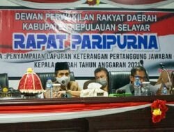 Paripurna DPRD Selayar dengan Agenda Penyampaian LKPJ Kepala Daerah Tahun 2021
