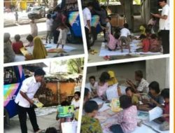 Mobil Perpustakaan Keliling Layani Anak–anak di Sekitar Kantor Perpustakaan Makassar