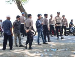 Ratusan Personil Polres Bantaeng Amanakan Pendaftaran Paslon Bupati di KPU